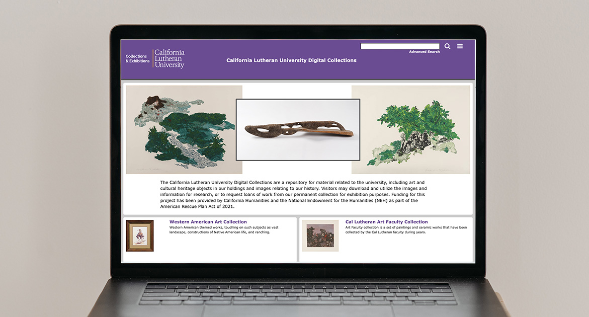 Laptop showing digital collections