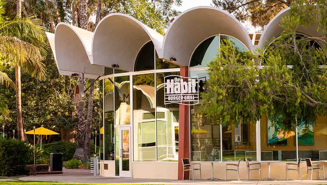 Tables and chairs at The Habit