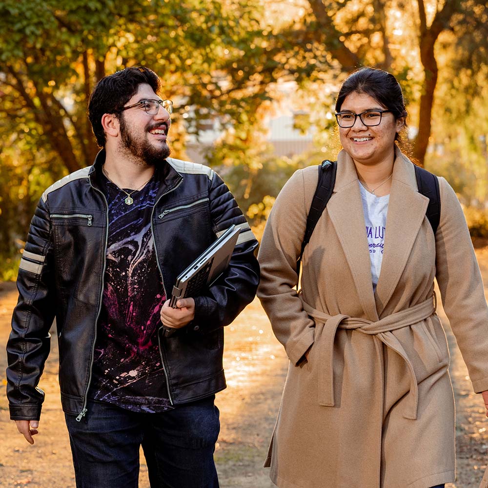 Students walking on campus