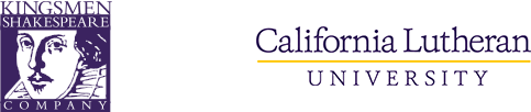 Side-by-side logos for Kingsmen Shakespeare Company and California Lutheran University