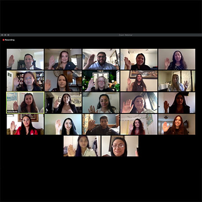 AmeriCorps members on a zoom call