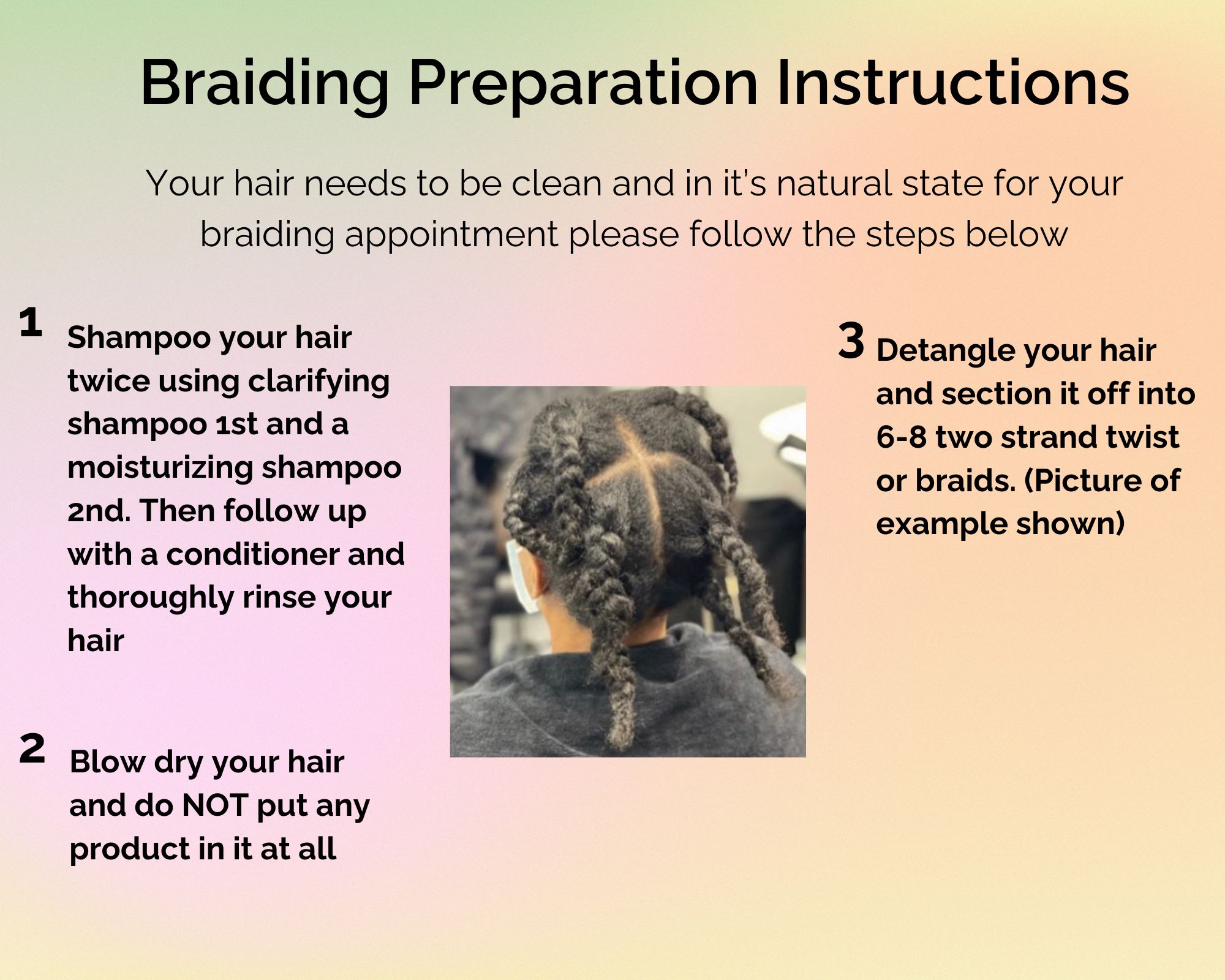 Braiding Preparation