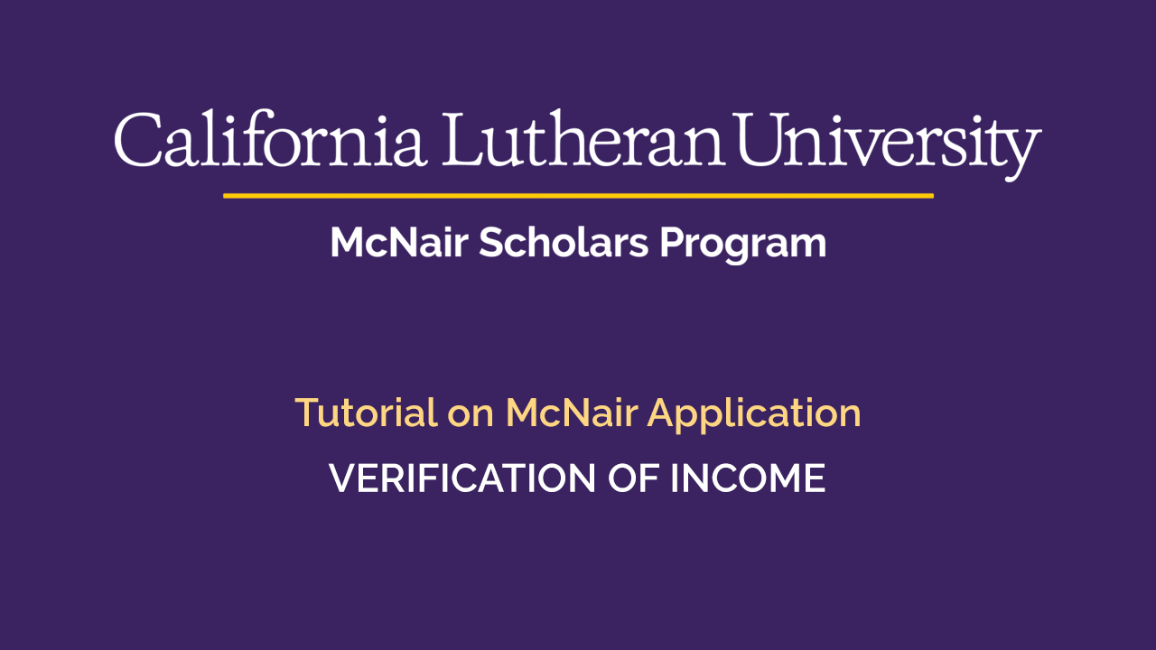 Tutorial - Verification of Income Tutorial - Verification of Income