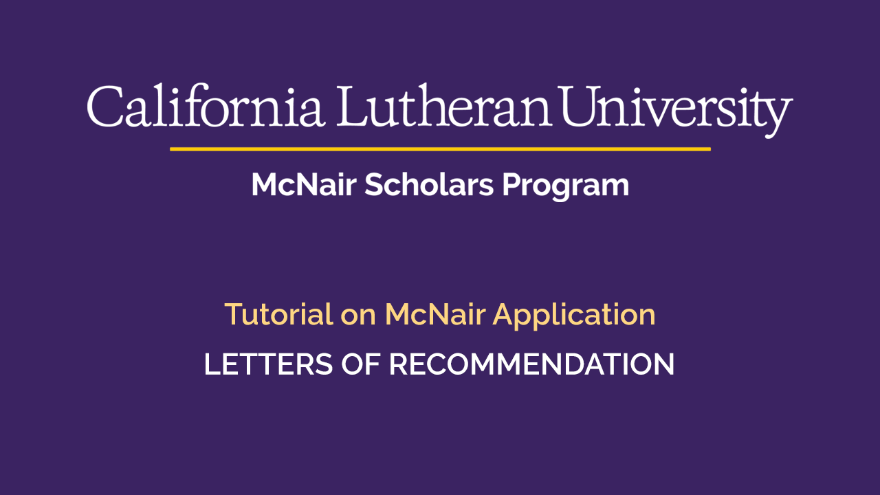 Tutorial - Letters of Recommendation Tutorial - Letters of Recommendation
