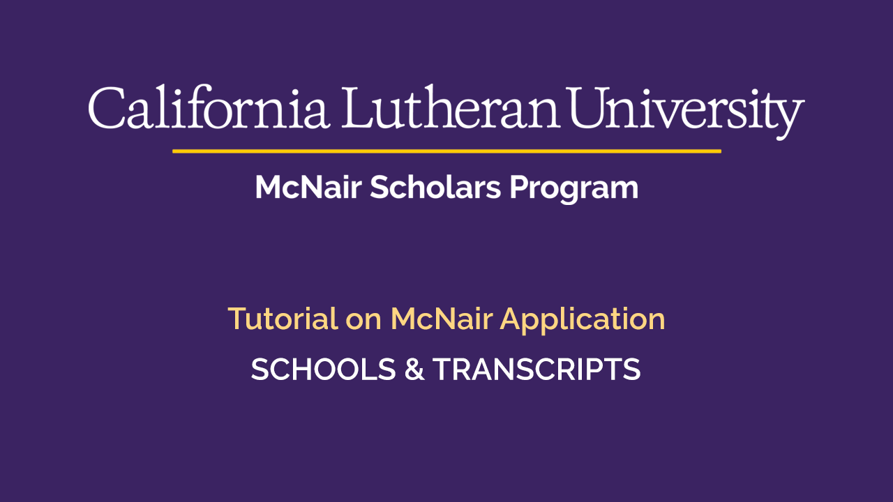 Tutorial - Schools & Transcripts Tutorial - Schools & Transcripts