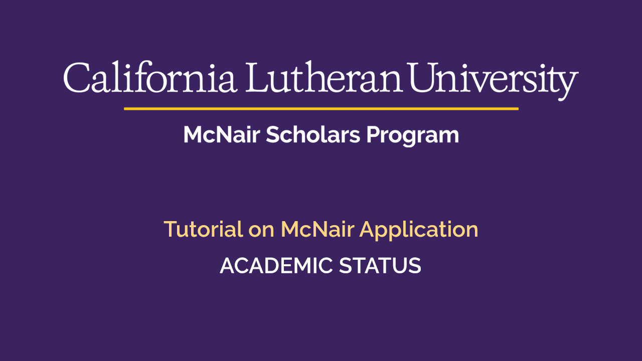 Tutorial - Academic Status Tutorial - Academic Status